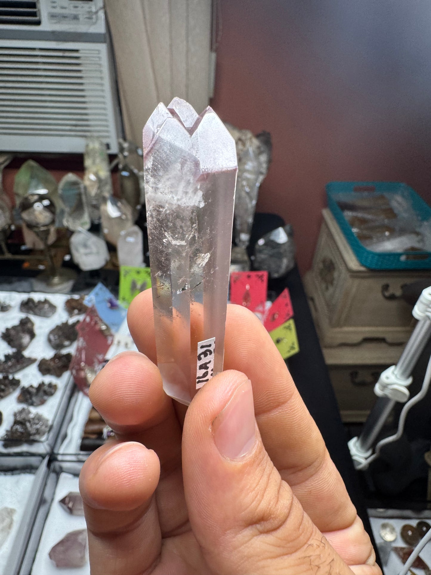AAA+ Smoky Quartz Pink Lithium DT Point
