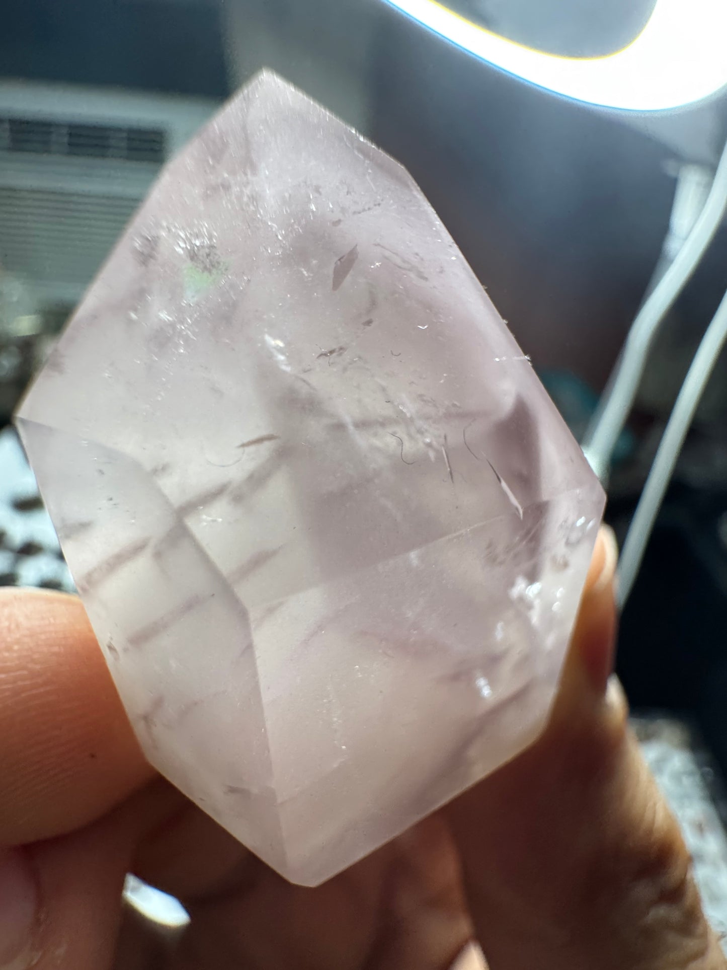 AAA+ Unique Pink Lithium And White Amphibole Quartz Formation