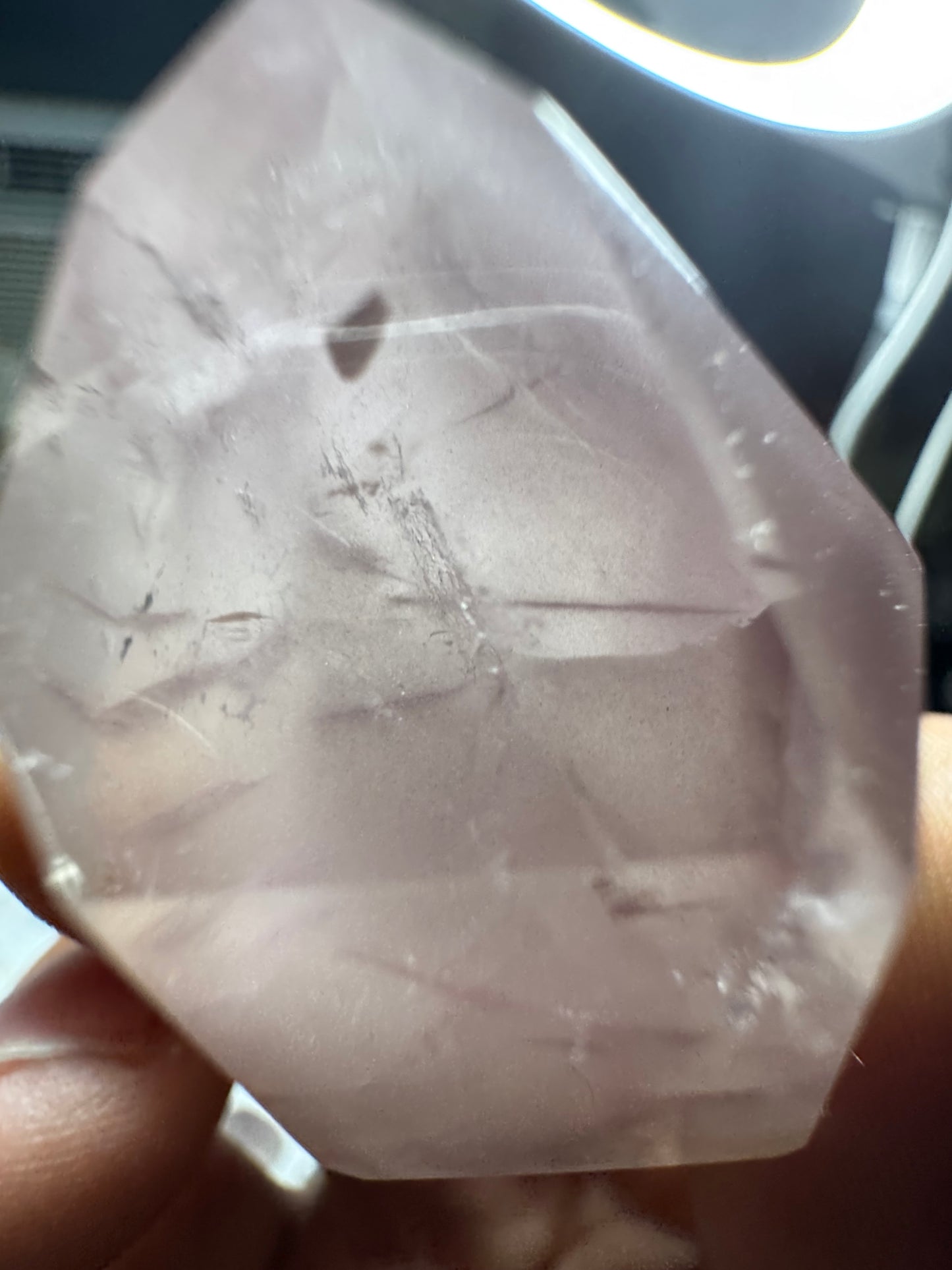 AAA+ Unique Pink Lithium And White Amphibole Quartz Formation