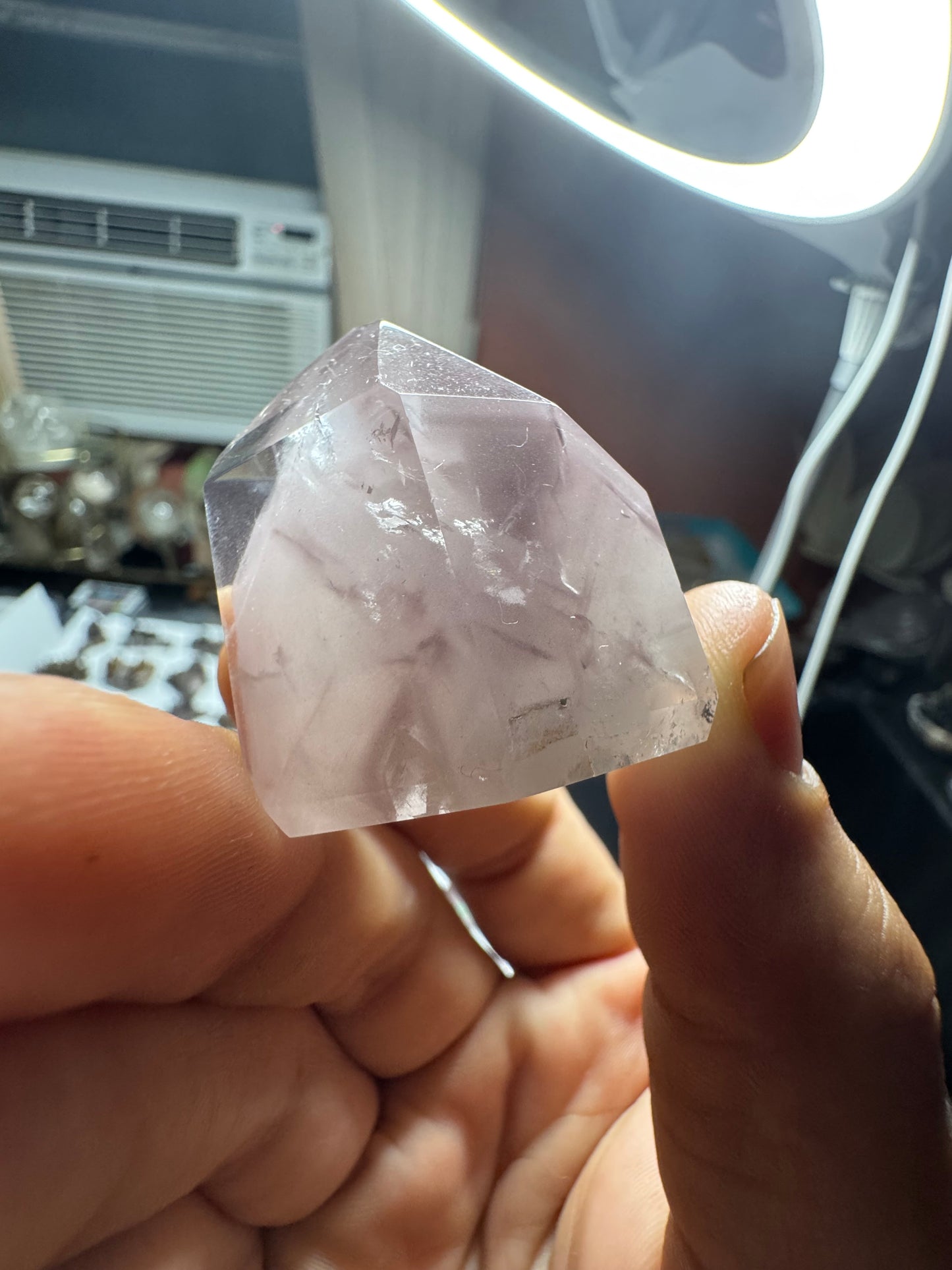 AAA+ Unique Pink Lithium And White Amphibole Quartz Formation