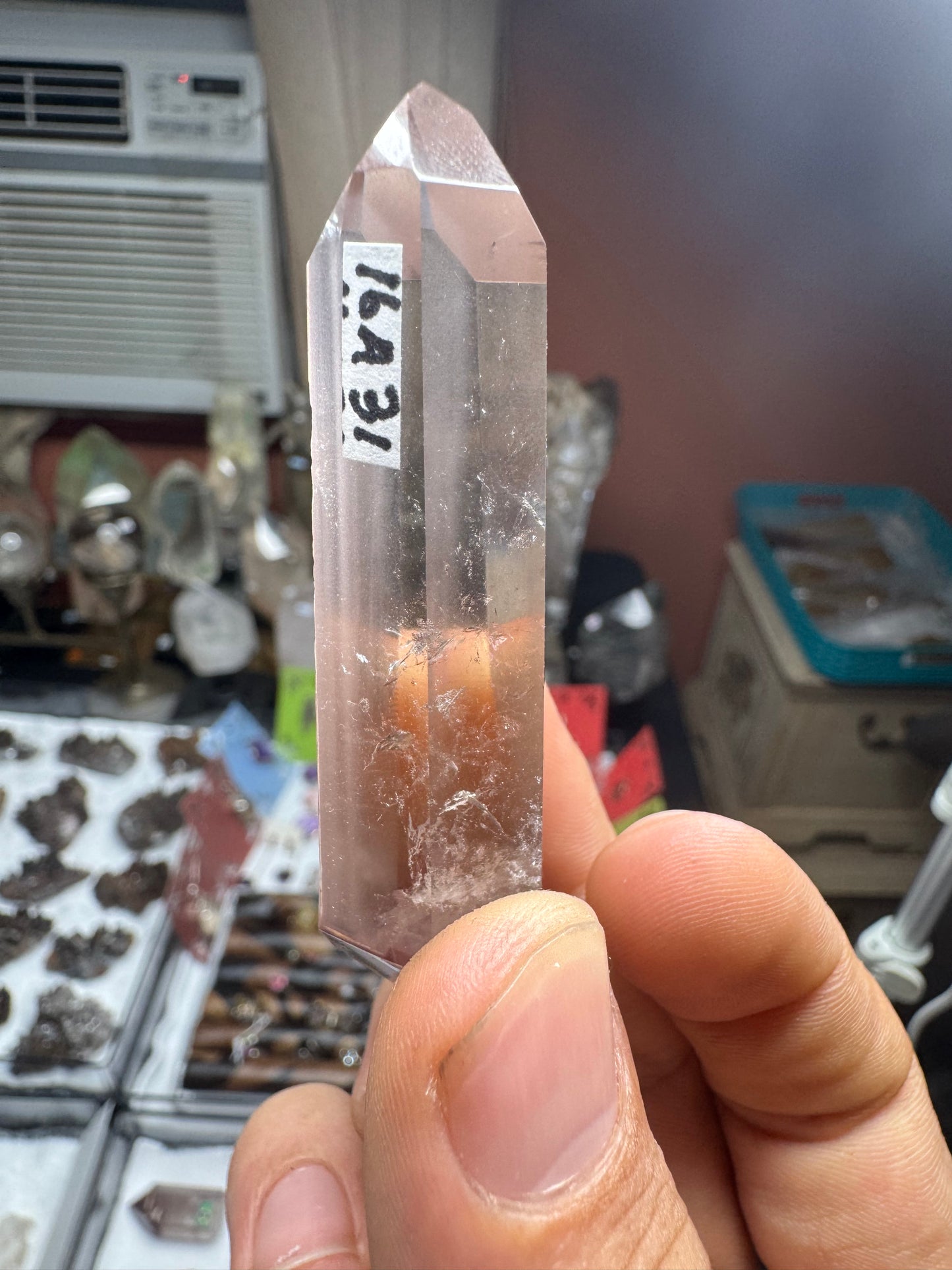 AAA+ Smoky Quartz Pink Lithium DT Point