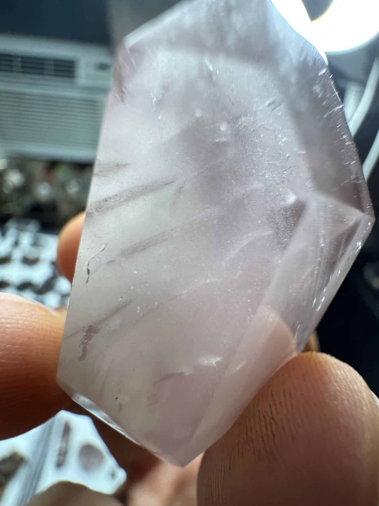 AAA+ Unique Pink Lithium And White Amphibole Quartz Formation