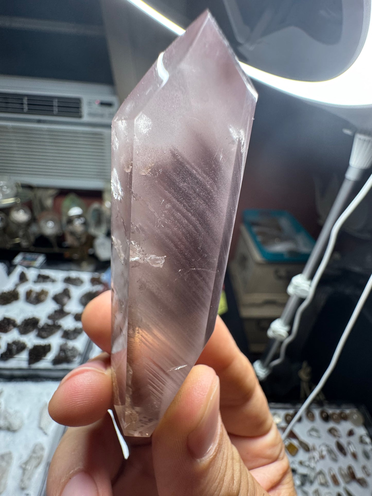 AAA+ Super Saturated Pink Lithium Quartz With Garden And Mica Tower