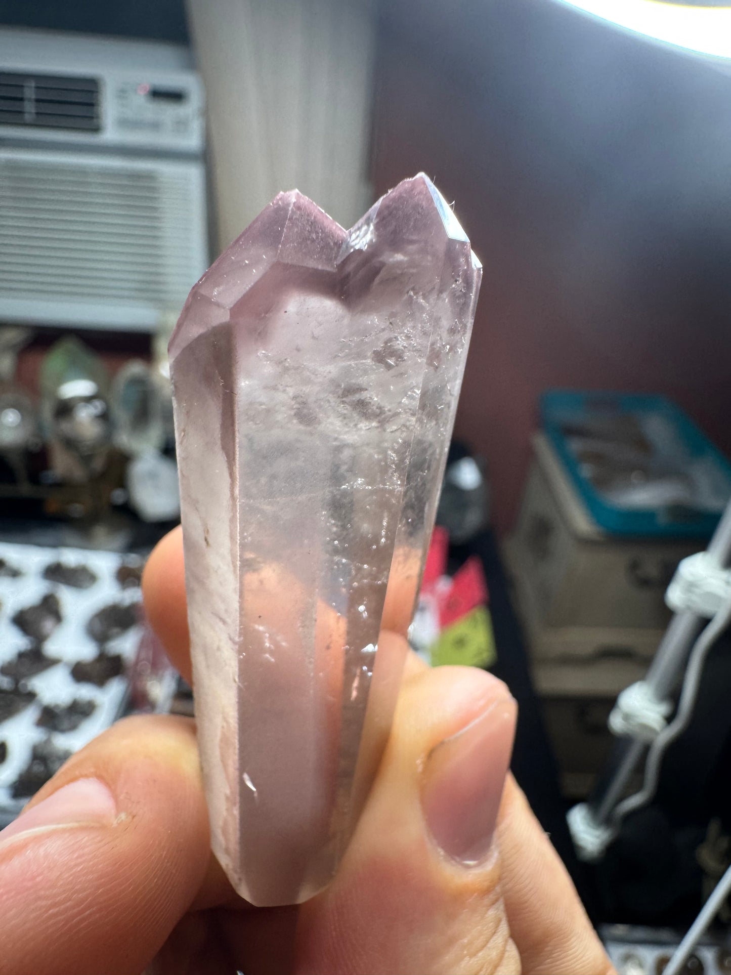 AAA+ Smoky Quartz Pink Lithium DT Point