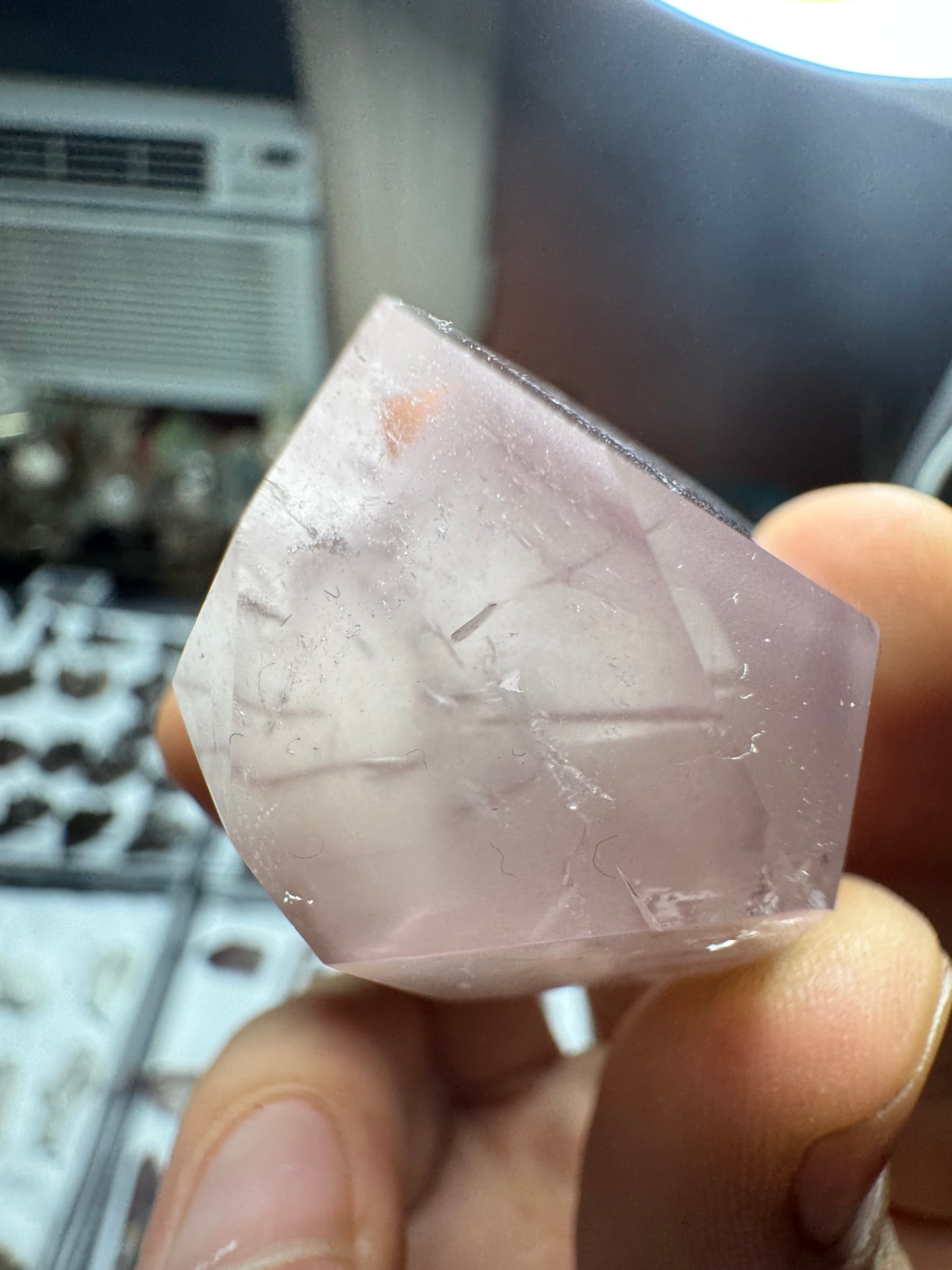 AAA+ Unique Pink Lithium And White Amphibole Quartz Formation