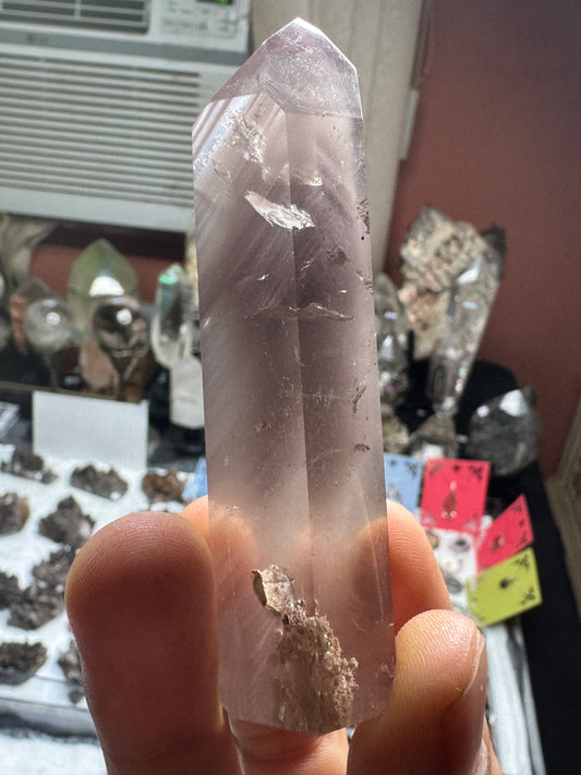 AAA+ Super Saturated Pink Lithium Quartz With Garden And Mica Tower