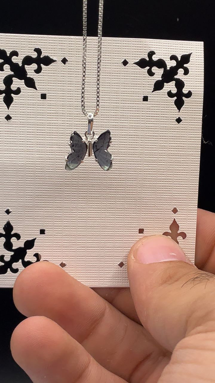 Blue Tourmaline 950 Silver Pendant