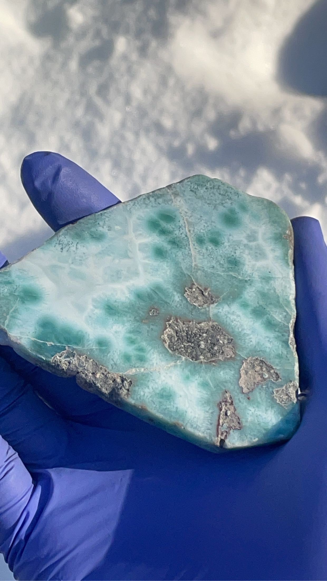 Larimar Slab/Charging plate from Dominican Republic