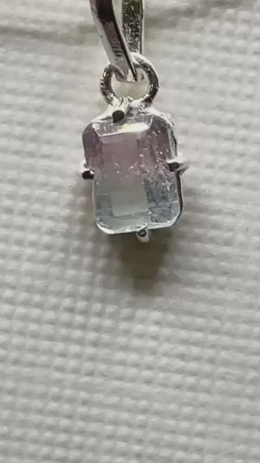 Bicolor Blue And Pink Tourmaline Gemstone 950 Silver Pendant