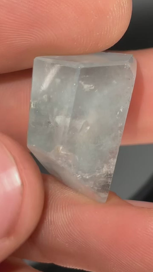 A Blue Cotton Ball Amphibole In Quartz