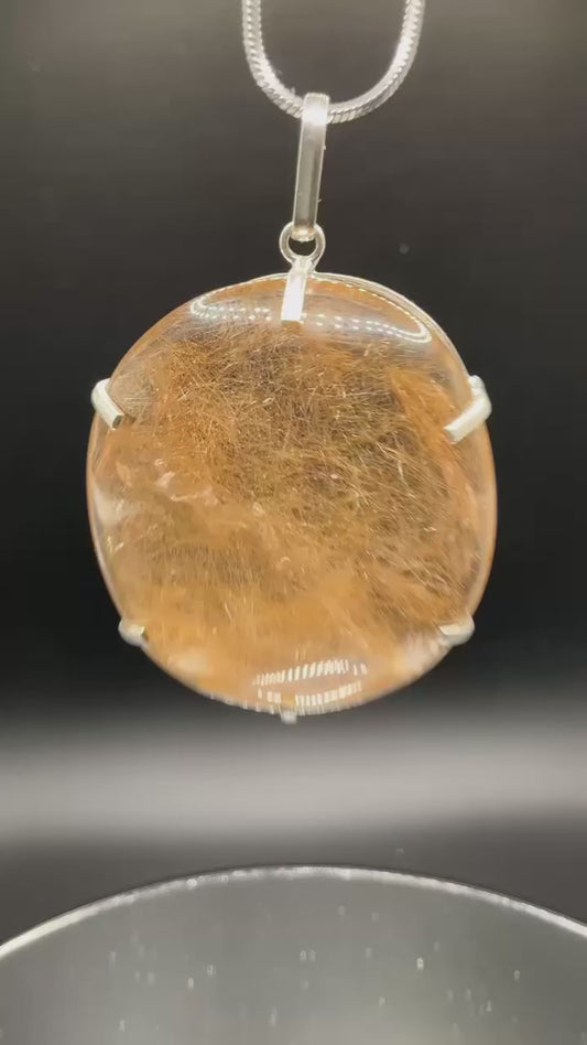 AAA+ Rutile 950 Silver Pendant