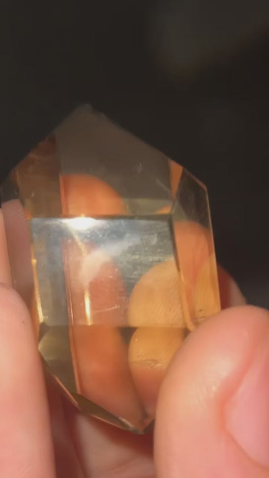 AAA Citrine Smokey Lemurian Dt Point With Phantoms