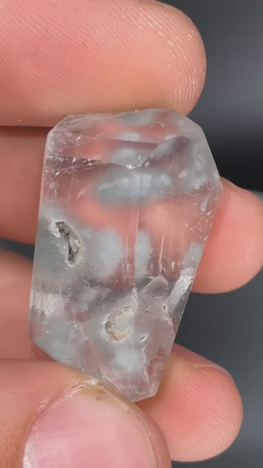 AAA Blue Cotton Ball Amphibole In Quartz