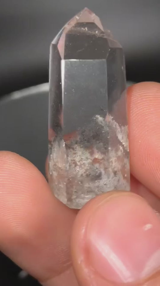 AAA Black Phantom Lemurian With Lodalite Phantom & Rainbows