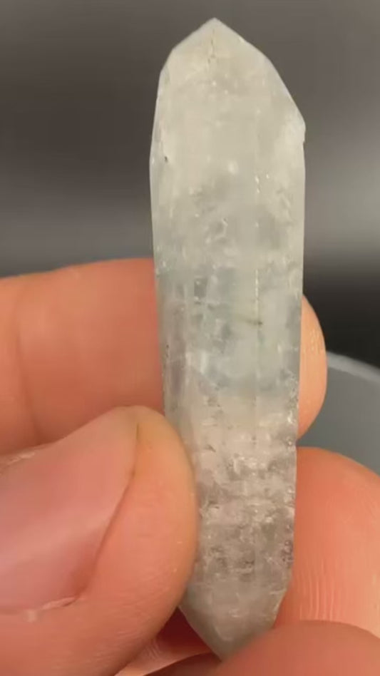 Blue Cotton Ball Amphibole Double Terminated Point