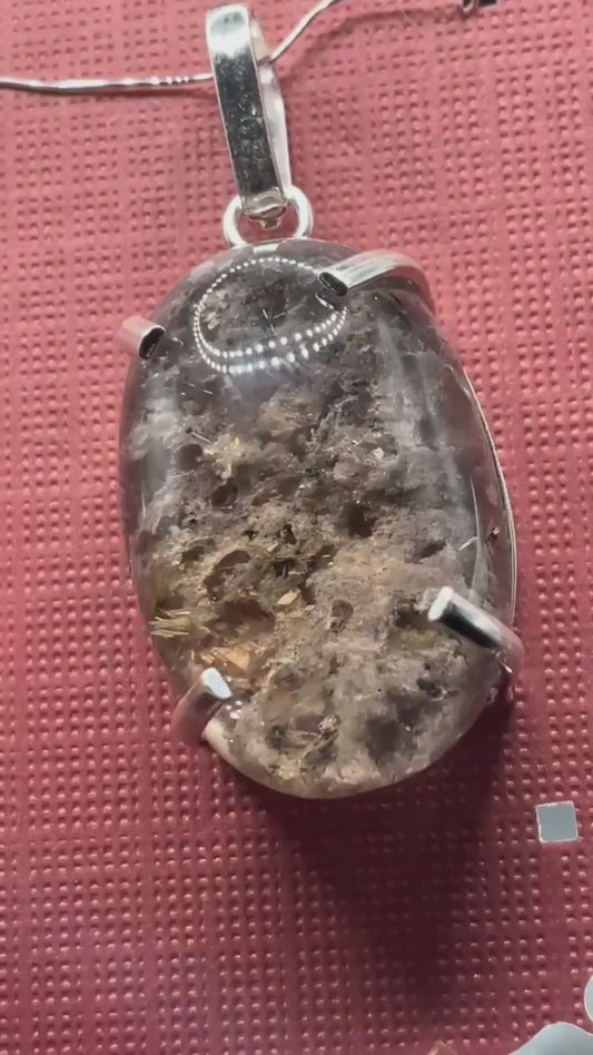 AAA Garden Golden Rutile 950 Silver Pendant