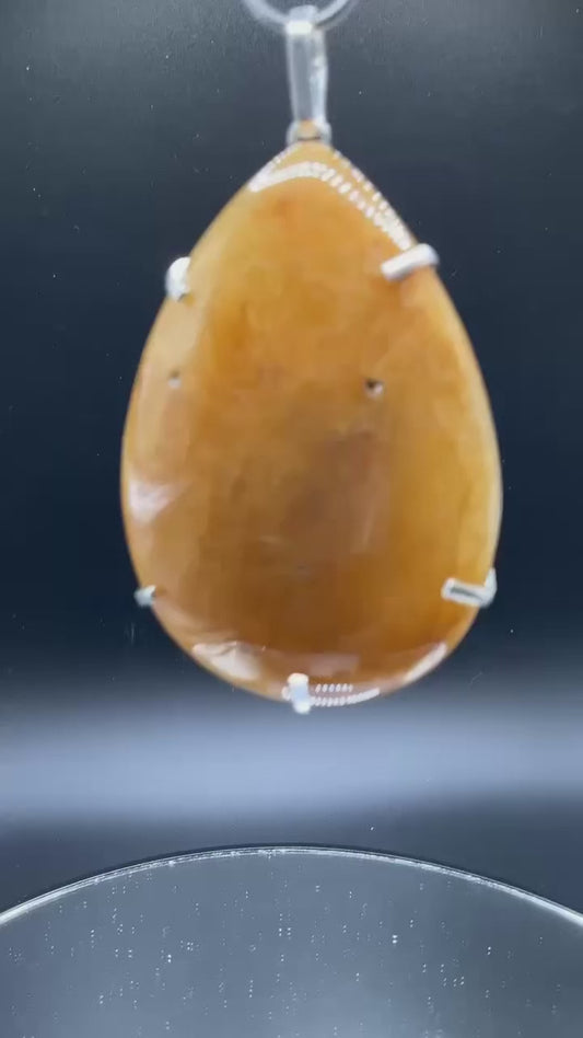 AAA+ Flower Rutile Large 950 Silver Pendant