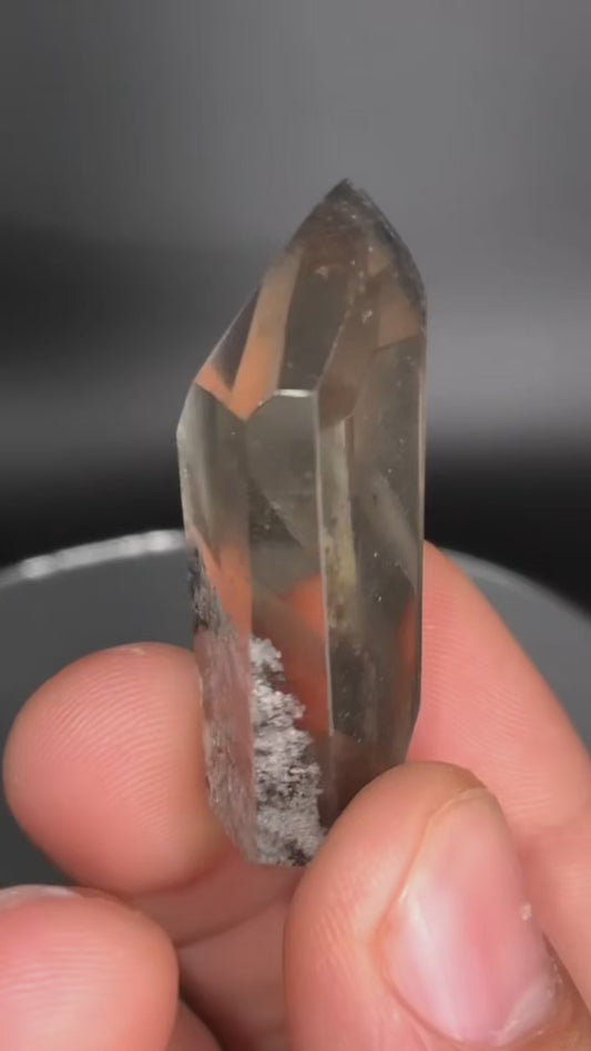 AAA Light Citrine Black Phanton With Lodalite Double Terminated Point