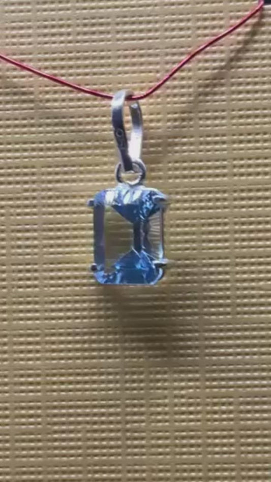 Blue Topaz Gemstone 950 Silver Pendant
