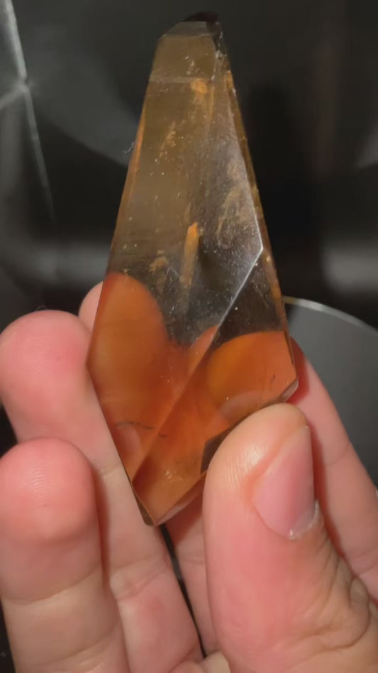 AAA Citrine Smokey Lemurian Dt Point With Phantom
