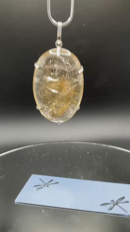 AA Garden Rutile Quartz 950 Silver Pendanr