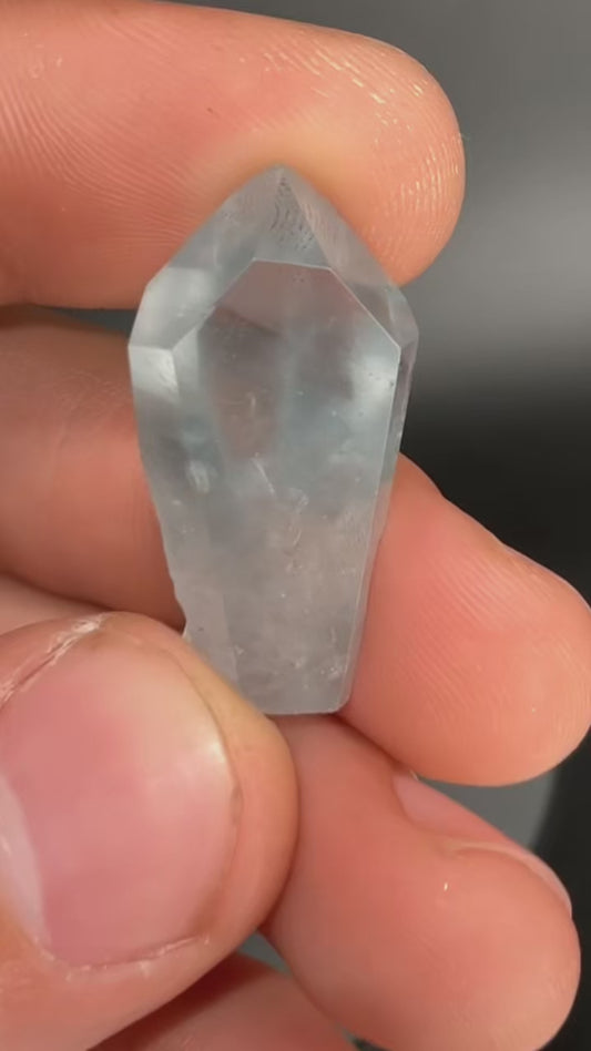 AAA Blue Cotton Ball Amphibole Quartz With Key