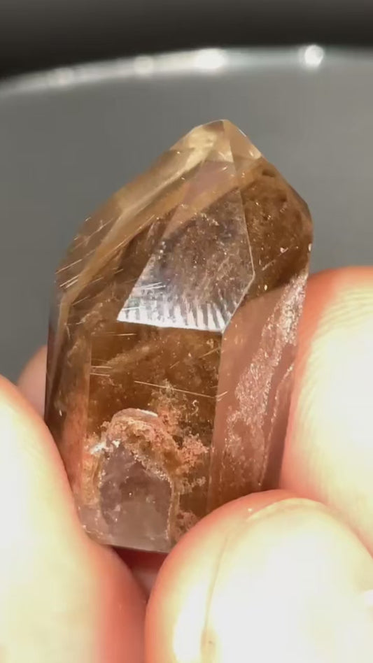 AAA Brown Chlorite Phantom With Lodalite & Rutiles
