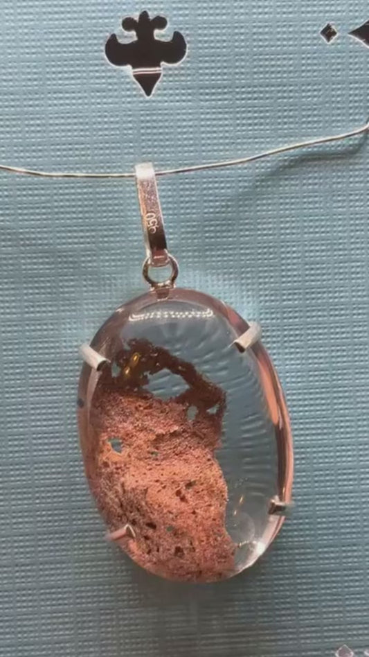 AAA Garden Quartz 950 Silver Pendant