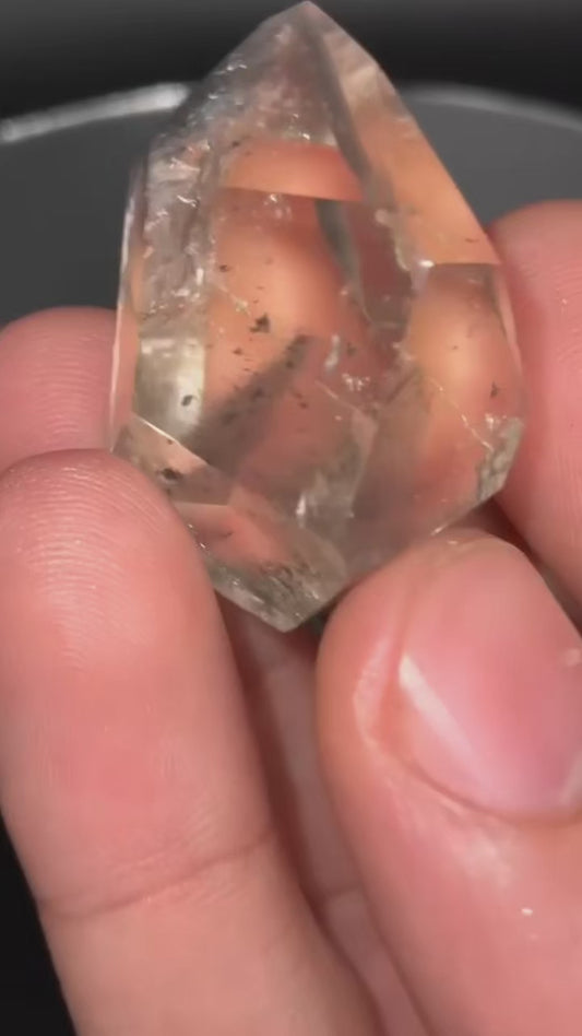 AAA Light Smoky Lemurian Black Phantom With Lodalite