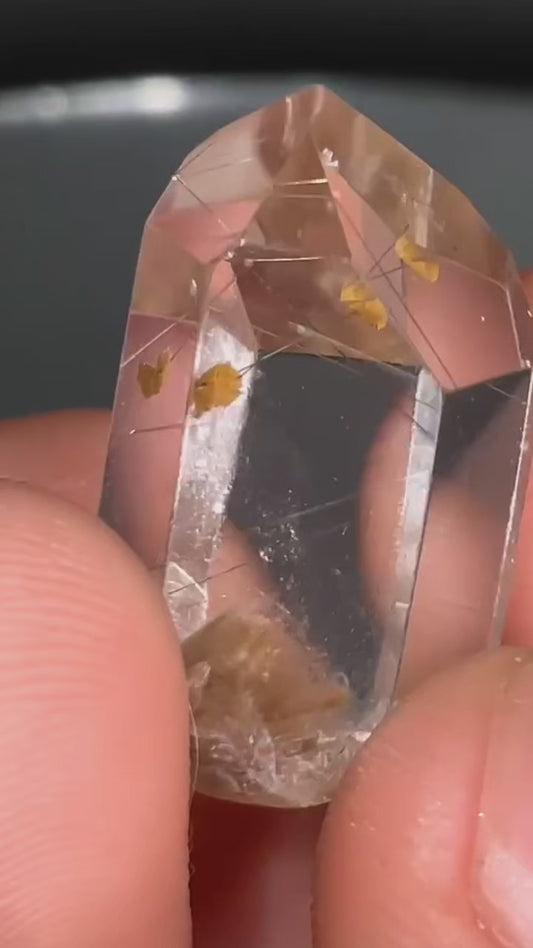 AAA Brown Clhortie Phantom With Lodalite And Rutile