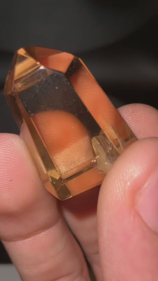 AAA Citrine Smokey Lemurian Mini Tower With Phantoms