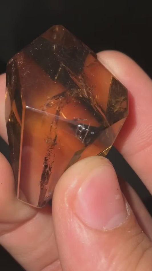 AAA Smokey Citrine Lemurian With Rainbows