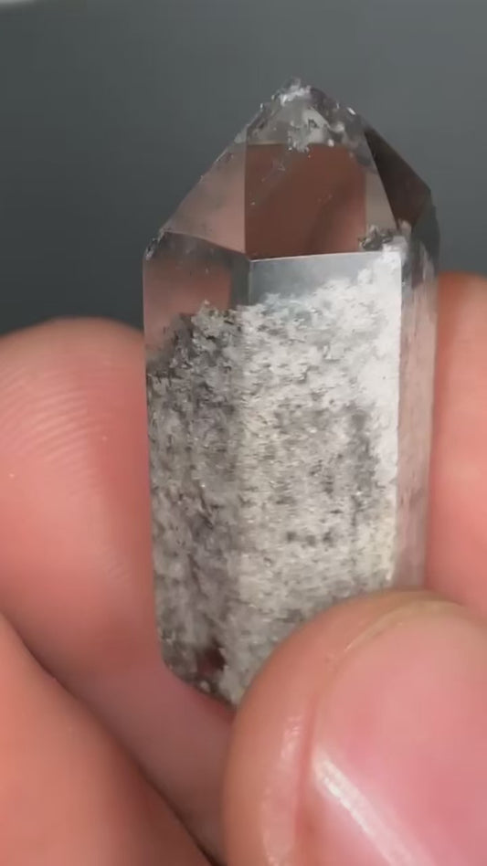 AAA Black Phantom Lemurian With Lodalite