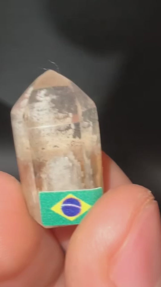 AAA Light Smoky Garden Quartz With Chlorite Phantom Mini Tower