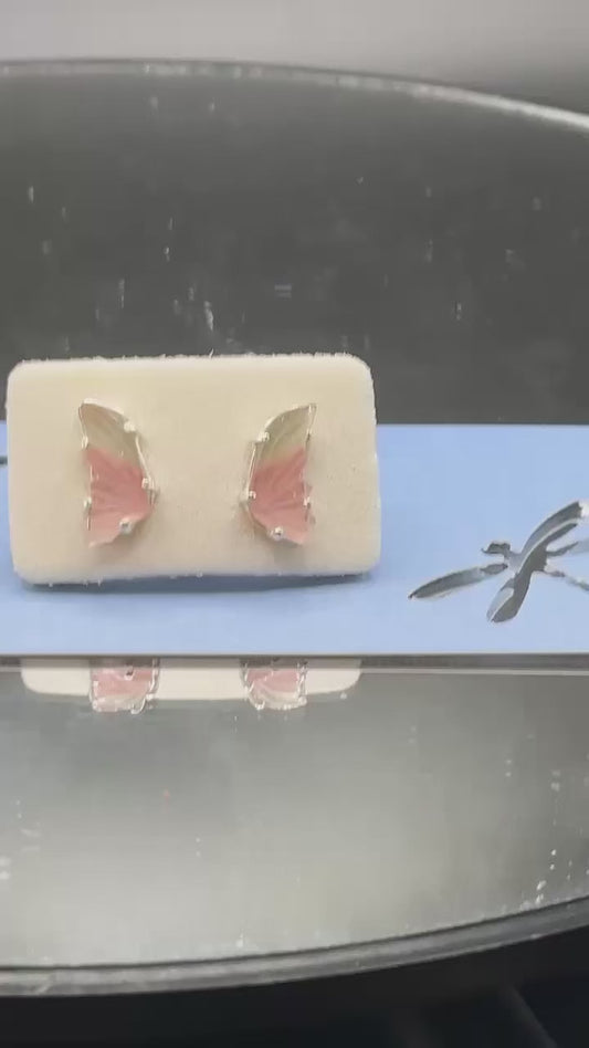 Butterfly Tricolor Tourmaline Earrings 950 Silver