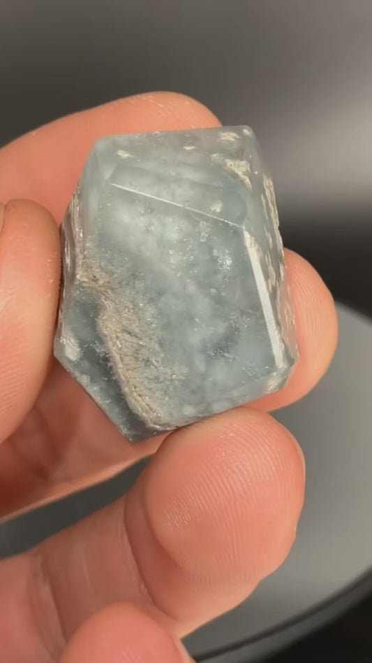 AA Blue Cotton Ball Amphibole In Quartz