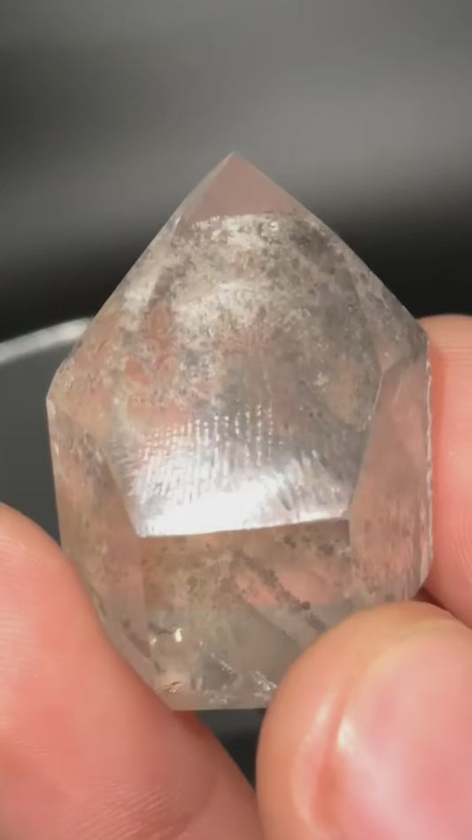 AAA Black Phantom Lemurian With Lodalite