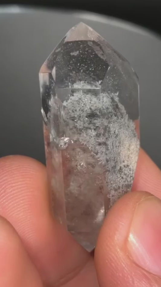 AAA Black Phantom Lemurian With Lodalite Phantom