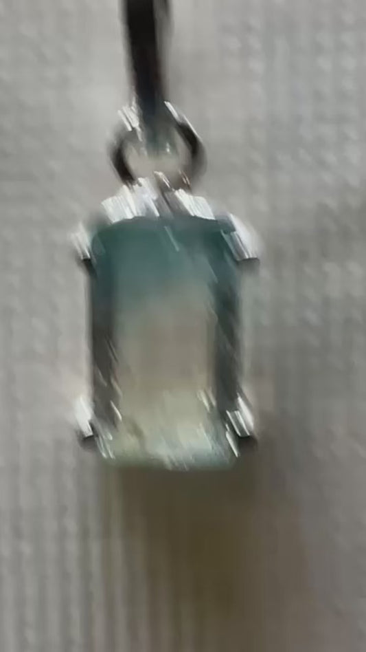 Yellow And Blue Tourmaline Gemstone 950 Silver Pendant