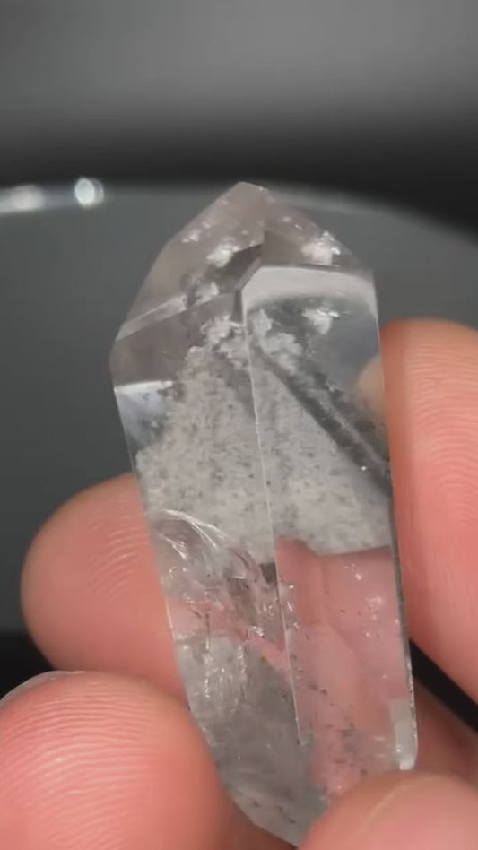 AAA Black Phantom With Lodalite Lemurian  Double Terminated Point